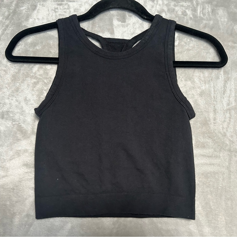 Gymshark Crop Tank Top Women’s XS Black Built In Bra